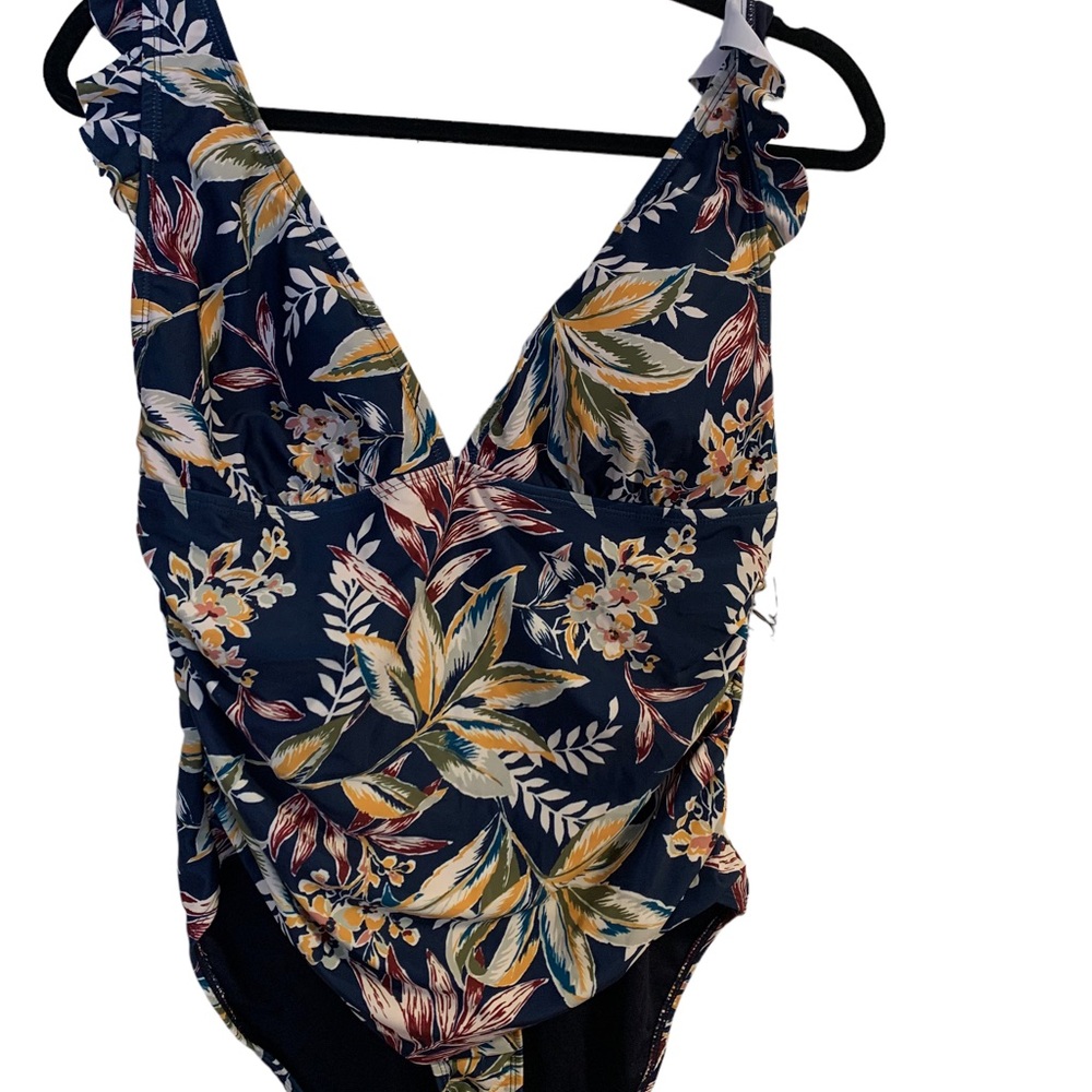 Anne Cole Floral Navy Swimsuit Size 12 New with Tags